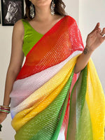 Thumbnail for Anouk Embellished Sequinned Pure Georgette Designer Saree - Distacart