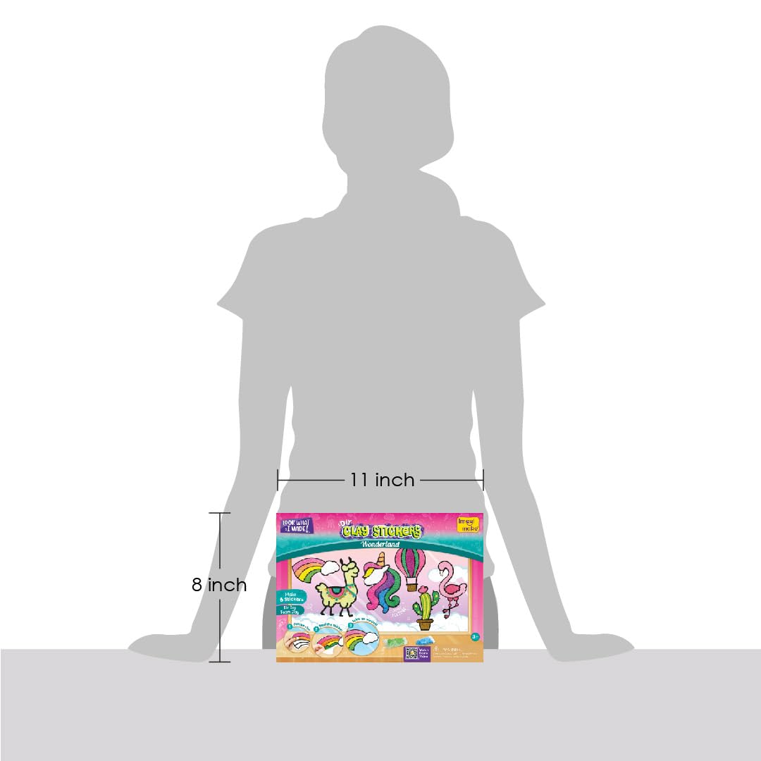 Imagimake Clay Stickers: Wonderland | No Mess Air Dry Foam Clay for Kids, 12 Clay Pouches, 8 Colors, 6 Unique DIY Stickers | Craft Supplies, Travel Toys | Birthday Gifts for Kids Ages 3 4 5 6 7 8 - Distacart