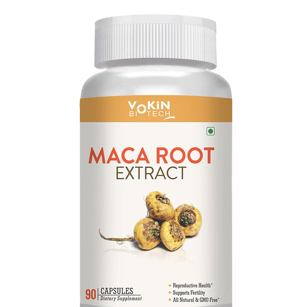 Vokin Biotech Maca Root Extract 800mg For Energy, Strength & Reproductive Health (90 Capsules)