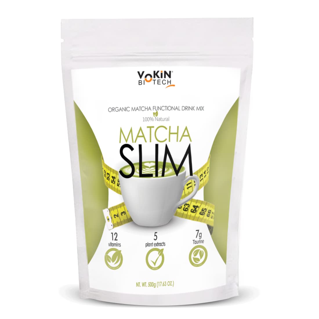 Vokin Biotech Matcha Green Tea Powder Supports Weight Loss Management | Rich In Antioxidants (500 gram)