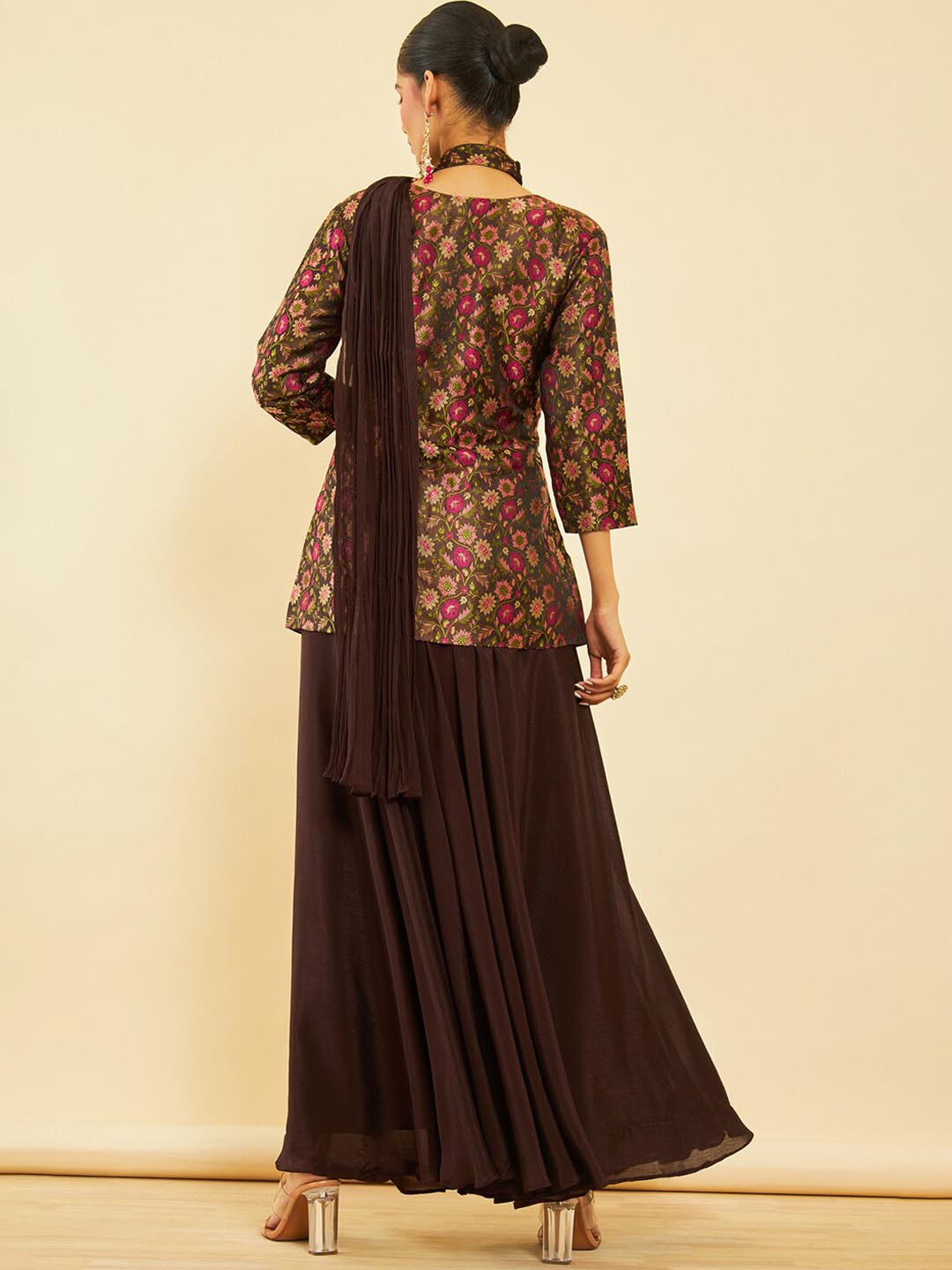 Soch Floral Printed Regular Kurti With Skirt & Dupatta - Distacart