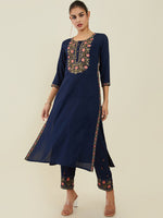 Thumbnail for Soch Women Floral Embroidered Kurta With Trousers - Distacart