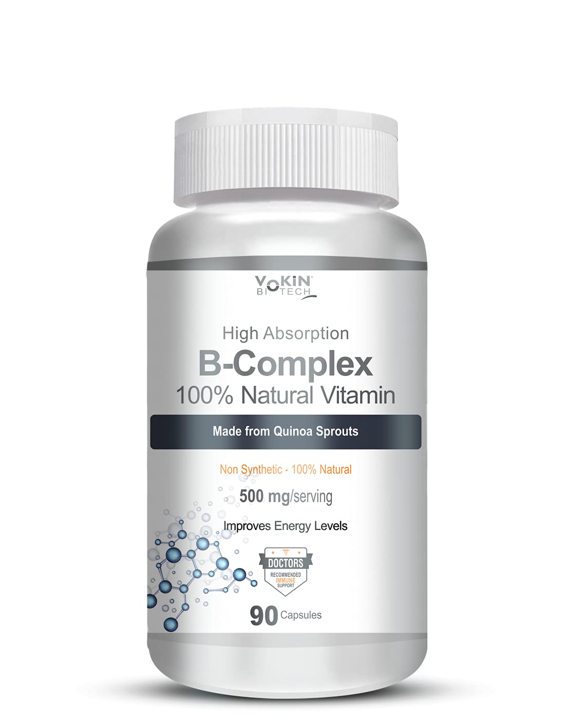 Vokin Biotech 100% Natural Vitamin B-Complex - Quinoa Sprout - Capsules