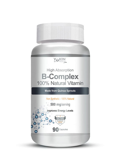 Vokin Biotech 100% Natural Vitamin B-Complex - Quinoa Sprout - Capsules