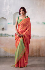 Thumbnail for Anaita Red Handloom Tissue Silk Self Woven Plain Saree - Distacart