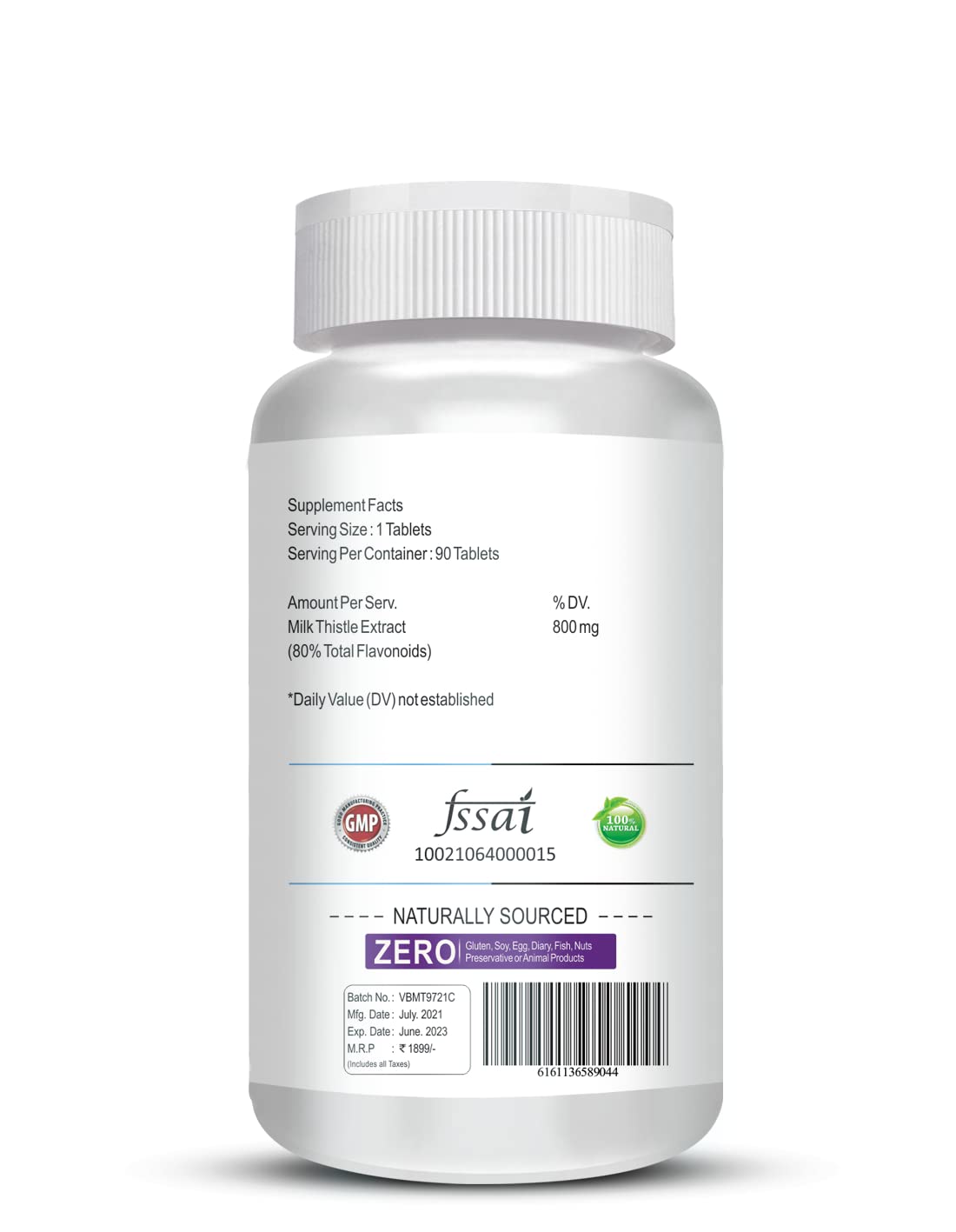 Vokin Biotech Milk Thistle Supplement for Liver Support and Liver Detox 90 Tablets