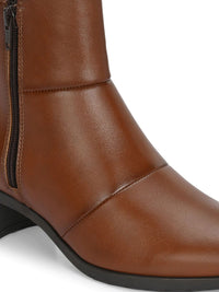 Thumbnail for Delize Women Mid-Top Ankle Block Heeled Chelsea Boots