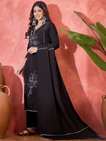 Thumbnail for Joban Fashion Black Silk Embroidery Readymade Kurta Set - Distacart