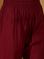 Thumbnail for Joban Fashion Maroon Silk Embroidery Readymade Kurta Set - Distacart