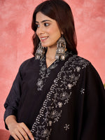 Thumbnail for Joban Fashion Black Silk Embroidery Readymade Kurta Set - Distacart