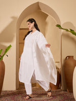 Thumbnail for Joban Fashion White Silk Embroidery Readymade Kurta Set - Distacart