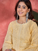 Thumbnail for Joban Fashion Cream Cotton Embroidery Readymade Kurta Set - Distacart