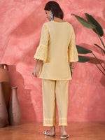 Thumbnail for Joban Fashion Cream Cotton Embroidery Readymade Kurta Set - Distacart