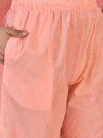 Thumbnail for Joban Fashion Peach Cotton Embroidery Readymade Kurta Set - Distacart