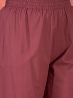 Thumbnail for Joban Fashion Maroon Cotton Embroidery Readymade Kurta Set - Distacart