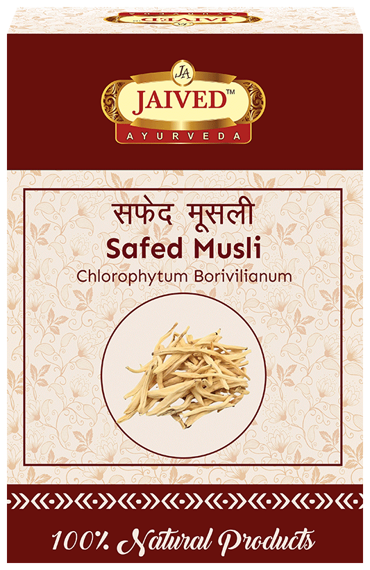 Jaived Ayurveda Safed Musli | Enhances Vitality, Boosts Stamina, 100% Pure & Natural