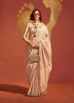 Thumbnail for Monjolika Fashion Beige Color Viscose Handloom Silk Weaving Saree With Blouse