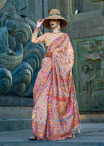 Thumbnail for Monjolika Fashion Beige Color Kashmiri Organza Pashmina Silk Saree With Blouse - Distacart