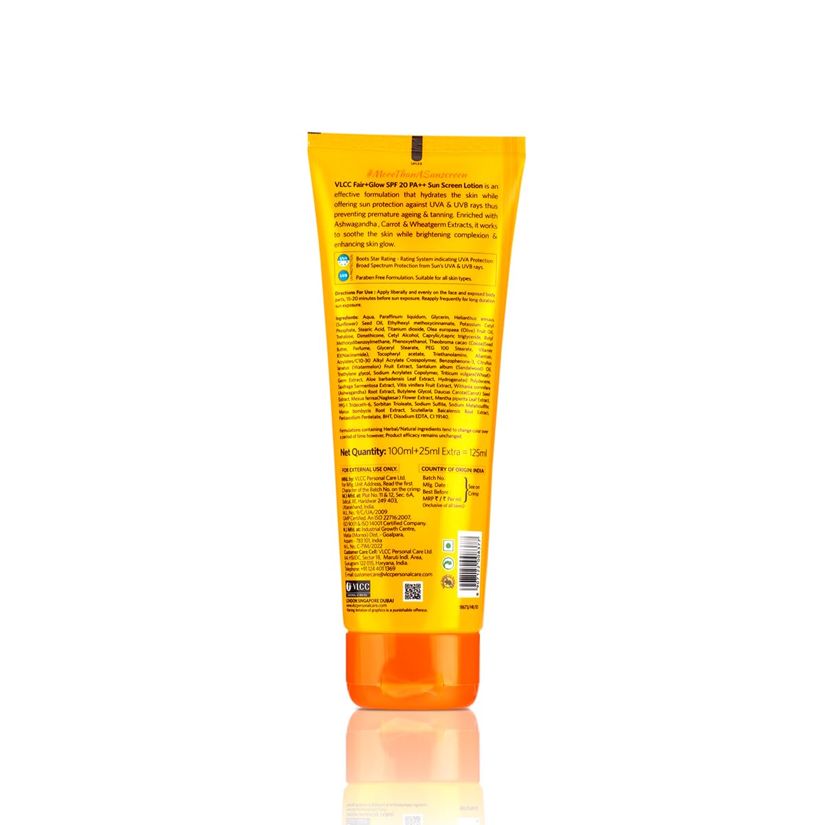 VLCC Fair+Glow Sun Screen Lotion SPF 20 PA++ - Distacart