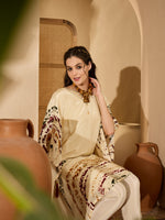 Thumbnail for Joban Fashion Cream Silk Printed Readymade Kurta Set - Distacart