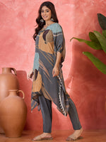 Thumbnail for Joban Fashion Grey Silk Printed Readymade Kurta Set - Distacart