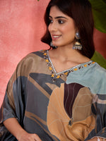 Thumbnail for Joban Fashion Grey Silk Printed Readymade Kurta Set - Distacart