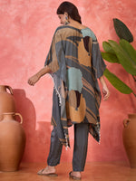Thumbnail for Joban Fashion Grey Silk Printed Readymade Kurta Set - Distacart