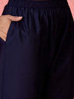 Thumbnail for Joban Fashion Navy Blue Silk Printed Readymade Kurta Set - Distacart