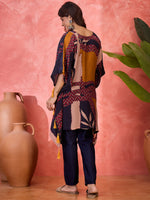 Thumbnail for Joban Fashion Navy Blue Silk Printed Readymade Kurta Set - Distacart