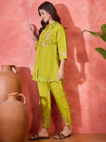 Thumbnail for Joban Fashion Green Silk Embroidered Readymade Kurta Set - Distacart
