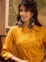 Thumbnail for Joban Fashion Mustard Silk Embroidered Readymade Kurta Set - Distacart