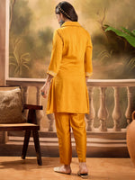 Thumbnail for Joban Fashion Mustard Silk Embroidered Readymade Kurta Set - Distacart