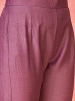 Thumbnail for Joban Fashion Purple Silk Embroidered Readymade Kurta Set - Distacart