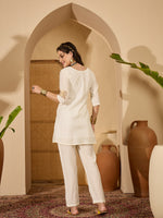 Thumbnail for Joban Fashion Off White Silk Embroidered Readymade Kurta Set - Distacart