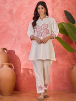 Thumbnail for Joban Fashion Off White Silk Embroidered Readymade Kurta Set - Distacart