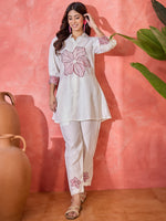 Thumbnail for Joban Fashion Off White Silk Embroidered Readymade Kurta Set - Distacart