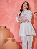 Thumbnail for Joban Fashion Off White Silk Embroidered Readymade Kurta Set - Distacart