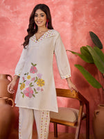 Thumbnail for Joban Fashion Off White Silk Embroidered Readymade Kurta Set - Distacart