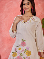 Thumbnail for Joban Fashion Off White Silk Embroidered Readymade Kurta Set - Distacart