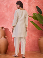 Thumbnail for Joban Fashion Off White Silk Embroidered Readymade Kurta Set - Distacart