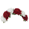Red & White Velvet Rose Gajra - Distacart
