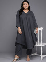 Thumbnail for Sztori Plus Size V Neck A Line Kurta With Trouser - Distacart