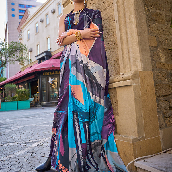 Monjolika Fashion Sophisticated Multi Colour Crepe Silk Elegant Saree - Distacart