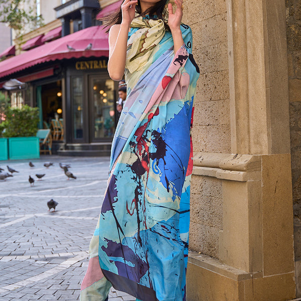 Monjolika Fashion Sophisticated Multi Colour Crepe Silk Elegant Saree - Distacart