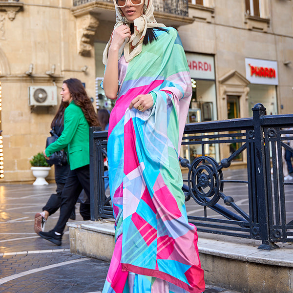 Monjolika Fashion Sophisticated Multi Colour Crepe Silk Elegant Saree - Distacart