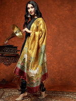 Thumbnail for Kalini Boat Neck A-Line Gotta Patti Kurta with Trousers & Dupatta