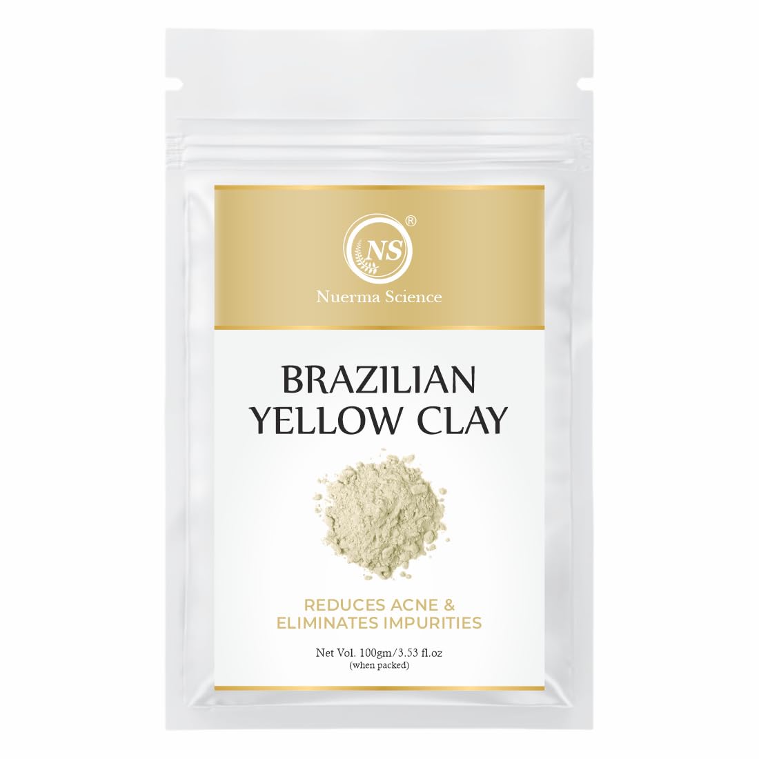 Nuerma Science Brazilian Yellow Clay | Reduces Acne & Eliminates Impurities