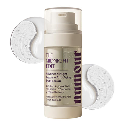 Numour Beginner Friendly Retinol Serum | Irritation Free | 0.3% encapsulated Retinol+4 Peptides+5 Ceramides | For Fine Lines & Wrinkles | Dermat Tested, Safe for Sensitive Skin |Face serum for Men & Women | The Midnight Edit Dual Anti-Aging Serum