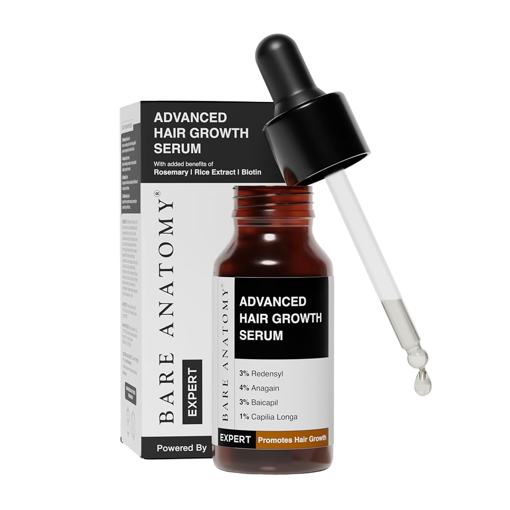 Bare Anatomy Advanced Hair Growth & Hair Fall Control Serum with Rosemary, Biotin & Rice Extract - Distacart