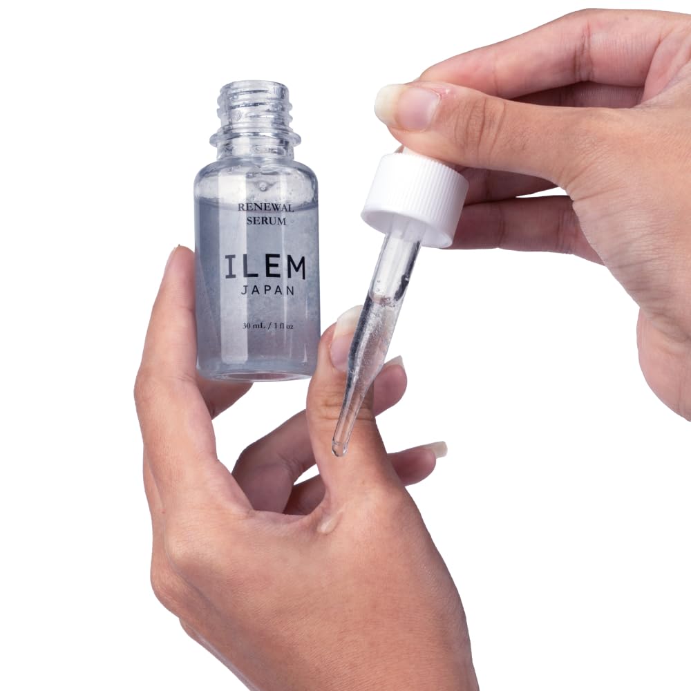 ILEM JAPAN Renewal Serum | Capsule Technology Night Face Serum (PM) Retinol Alternative | Bakuchiol Serum for Men & Women Face | Peptides + Stable Vitamin C | Skin Barrier Support | All Skin Types